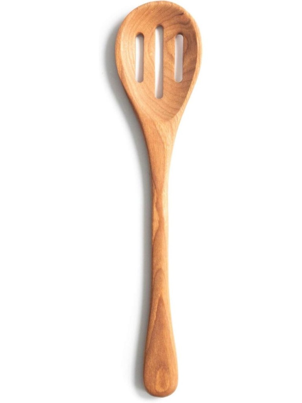 12” Wooden Slotted Cooking Spoon - Cherry Wood Serving Utensil, Made in USA